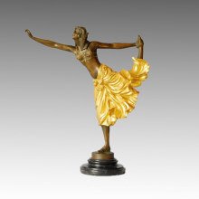 Танцовщица Бронзовая скульптура Египетская танцующая деку Статуя из латуни TPE-212j